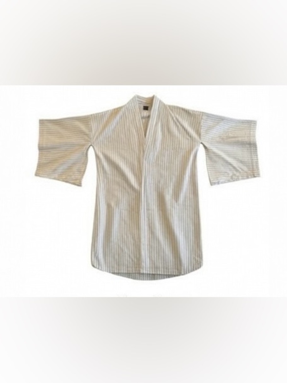 ELSE Light Beige Pinstripe Kimono Robe. - Picture 6 of 8